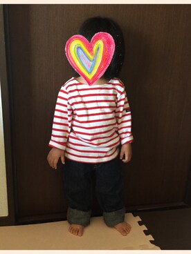 「おうち」｜「アイテム（パンツ）」を使った、satohiさん（キッズ・80cm）の春コーディネート
