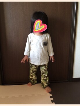 「おうち」｜「アイテム（パンツ）」を使った、satohiさん（キッズ・80cm）の春コーディネート