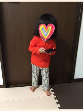 「おうち」｜「アイテム（パンツ）」を使った、satohiさん（キッズ・80cm）の春コーディネート
