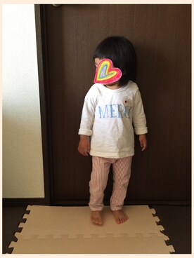 「おうち」｜「アイテム（パンツ）」を使った、satohiさん（キッズ・80cm）の春コーディネート
