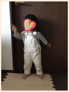 「おうち」｜「アイテム（オールインワン・サロペット）」を使った、satohiさん（キッズ・80cm）の夏コーディネート