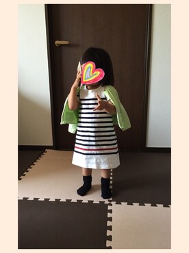 「おうち」｜「アイテム（ワンピース/ドレス）」を使った、satohiさん（キッズ・80cm）の夏コーディネート