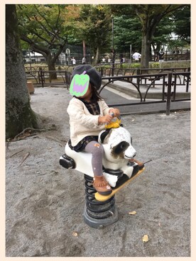 「アイテム（ブーツ）」を使った、satohiさん（キッズ・80cm）の秋コーディネート