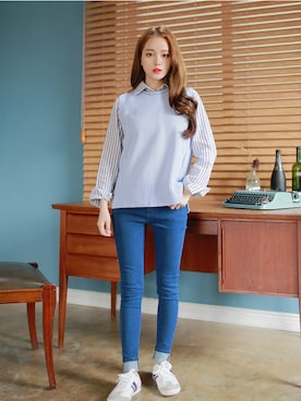 「2PER（2プロ）のアイテム」を使った、2perさん（レディース・161cm）の春コーディネート