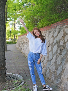 「2PER（2プロ）のアイテム」を使った、2perさん（レディース・161cm）の春コーディネート