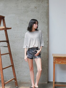 「2PER（2プロ）のアイテム」を使った、2perさん（レディース・162cm）の夏コーディネート