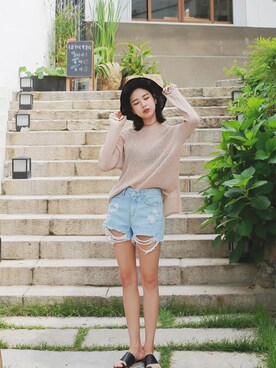 「 ニット」｜2perさん（レディース・163cm）の夏コーディネート