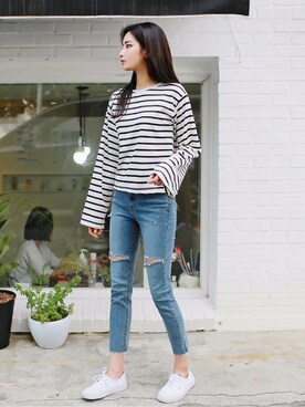 「2PER（2プロ）のアイテム」を使った、2perさん（レディース・168cm）の夏コーディネート