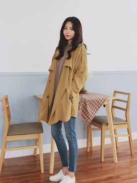 「 プチプラ」｜「アイテム（ジャケット/アウター）」を使った、2perさん（レディース・163cm）の秋コーディネート