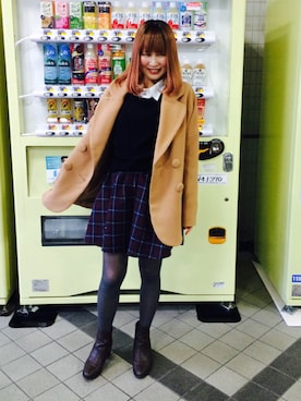 「アイテム（ピーコート）」を使った、ichikaさん（レディース・153cm・10代）の冬コーディネート