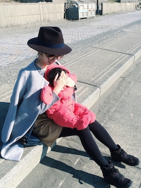 「PETIT BATEAU（プチバトー）のアイテム（ダウンジャケット/コート）」を使った、meeenaさん（レディース・154cm）の冬コーディネート