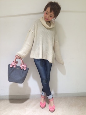 「Honey Salon（ハニーサロン）のアイテム（パンプス）」を使った、KAZUKIさん（レディース・153cm）の冬コーディネート