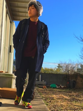 「OLD NAVY（オールドネイビー）のアイテム（モッズコート）」を使った、よこざわーさん（メンズ・168cm）の冬コーディネート