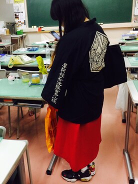「blackmeans（ブラックミーンズ）のアイテム（その他アウター）」を使った、Mizutani Hinaさん（レディース・153cm）の秋コーディネート