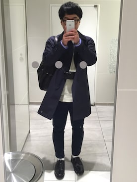 「nanamica（ナナミカ）のアイテム（ステンカラーコート）」を使った、mtさん（メンズ・161cm）の春コーディネート