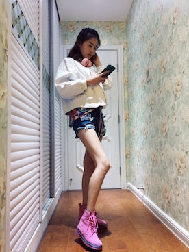 「yfabulousのアイテム（カーゴパンツ、その他）」を使った、yfabulousさん（レディース・168cm）の春コーディネート