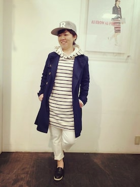 「AS KNOW AS PINKY（アズノゥアズピンキー）のアイテム（トレンチコート）」を使った、yamaさん（レディース・151cm）の春コーディネート