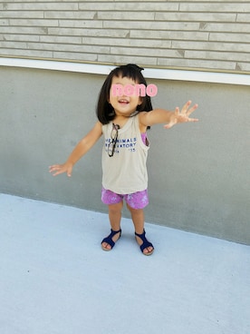「ドラフトGAP」｜「アイテム（サロペット/オーバーオール）」を使った、🌼nono🌼さん（キッズ・80cm）の夏コーディネート