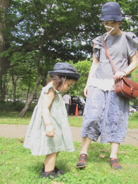「Lee（リー）のアイテム（ハット）」を使った、na.さん（キッズ・80cm）の夏コーディネート