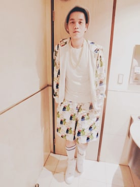 「AIR FORCE 1」｜「アイテム（スタジャン）」を使った、李馬さん（メンズ・187cm）の秋コーディネート