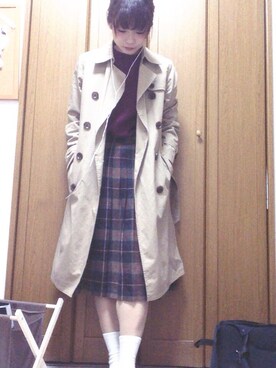 「ウエストイン」｜「アイテム（トレンチコート）」を使った、chasoさん（レディース・159cm）の秋コーディネート