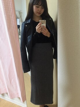 misakiさんの「WOMEN メリノブレンドリブスカート」を使ったコーディネート
