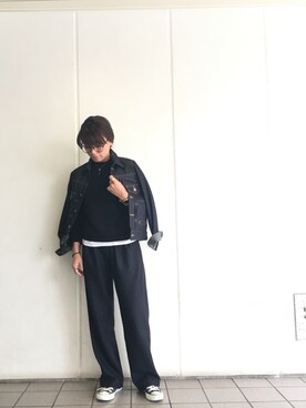 「TODAYFUL（トゥデイフル）のアイテム（デニムジャケット）」を使った、IKUMIさん（レディース・153cm）の秋コーディネート