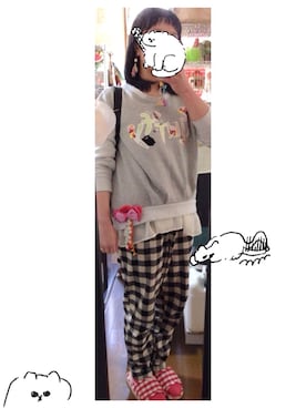 「RAY CASSIN（レイカズン）のアイテム（スウェット）」を使った、キノコさんさん（レディース・146cm）の夏コーディネート