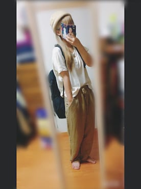 「金髪」｜「アイテム（ハンチング/ベレー帽）」を使った、ttさん（レディース・153cm）の秋コーディネート