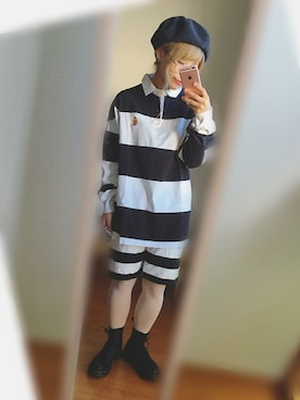 「RAGEBLUE（レイジブルー）のアイテム（ハンチング/ベレー帽）」を使った、ttさん（レディース・153cm）の秋コーディネート