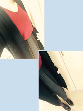 「ニットロングカーデ」｜okaさん（レディース・160cm）の秋コーディネート
