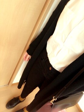 「ニットロングカーデ」｜okaさん（レディース・160cm）の秋コーディネート