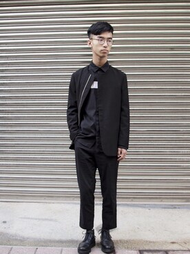「TRAN泉（トラン）のアイテム（ジャケット/アウター）」を使った、志摩さん（メンズ・173cm）の秋コーディネート