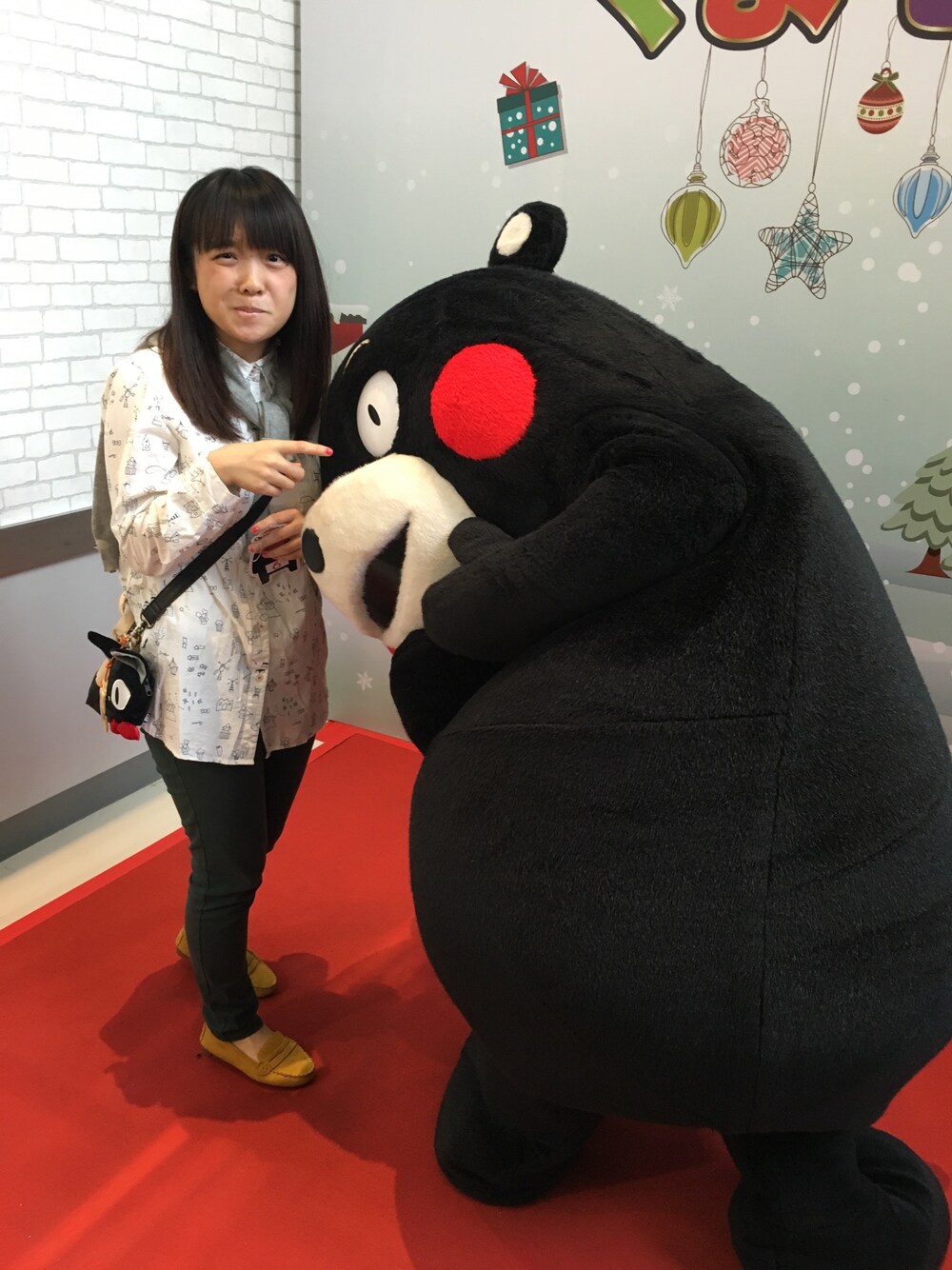 「クマモン」｜「LOWRYS FARMの【WEB限定アイテム】14AWレギンス＊WEB 550154（その他パンツ、グリーン系）」を使った、ミミさん（レディース・150cm）の秋コーディネートの1枚目の写真