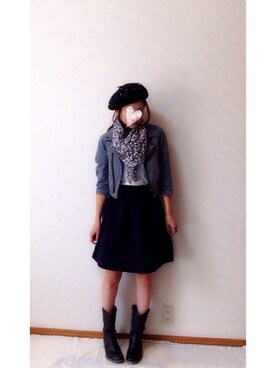 「DEICY（デイシー）のアイテム（ライダースジャケット）」を使った、moyooonnさん（レディース・153cm）の秋コーディネート