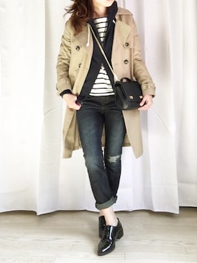 「ZARA KIDS」｜「アイテム（トレンチコート）」を使った、moyooonnさん（レディース・152cm）の冬コーディネート