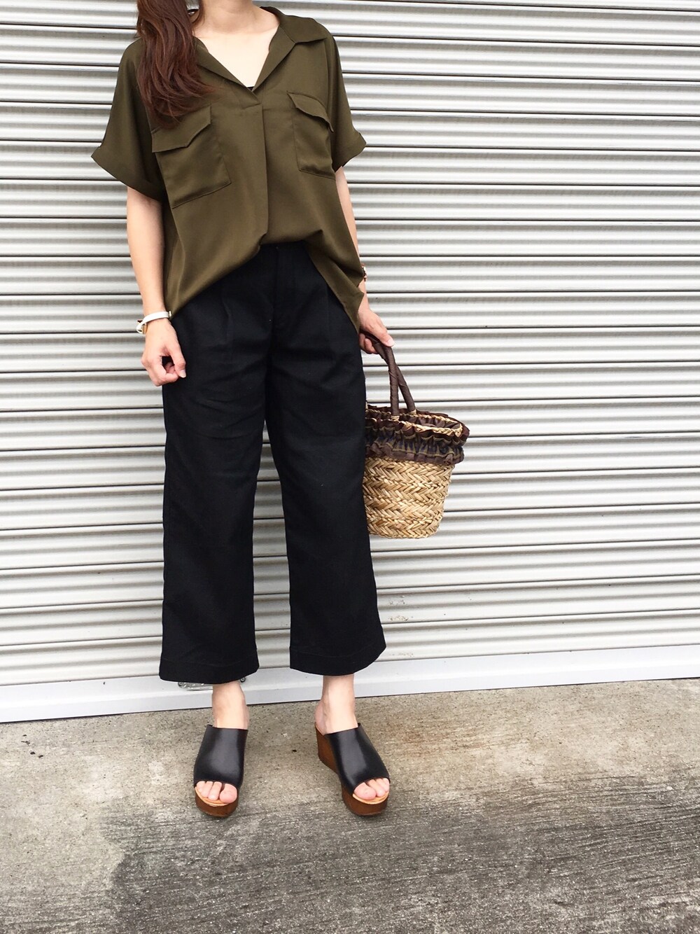 「UNIQLO、デニムガウチョパンツ、ママコーデ」｜「UNIQLOのアイテム（その他パンツ、ブルー系）」を使った、moyooonnさん（レディース・152cm）の夏コーディネートの1枚目の写真