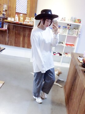 「UNIF（ユニフ）のアイテム（ハンチング/ベレー帽）」を使った、高橋うるみさん（レディース・158cm）の秋コーディネート