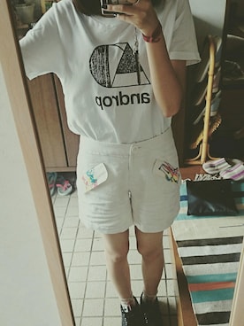 「JUN OKAMOTO（ジュンオカモト）のアイテム（パンツ）」を使った、にーほりさん（レディース・155cm）の夏コーディネート