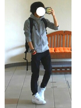 「coen（コーエン）のカラーイージースキニーパンツ（その他パンツ）」を使った、CHARAさん（メンズ・168cm）の秋コーディネート