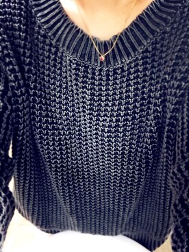 「MOUSSY（マウジー）のアイテム（ニット/セーター、グレー系）」を使った、polkadotkonさん（レディース）の秋コーディネート