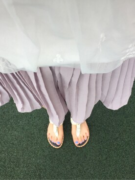 「ZARA KIDSのアイテム（Tシャツ/カットソー、ホワイト系）」を使った、polkadotkonさん（レディース）の夏コーディネート