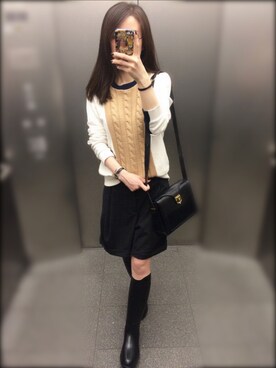 「AIGLE（エーグル）のアイテム（ブーツ）」を使った、mamimさん（レディース・156cm）の秋コーディネート