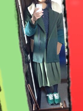 「POU DOU DOU（プードゥドゥ）のアイテム（その他アウター）」を使った、ぽわおさん（レディース・167cm）の冬コーディネート