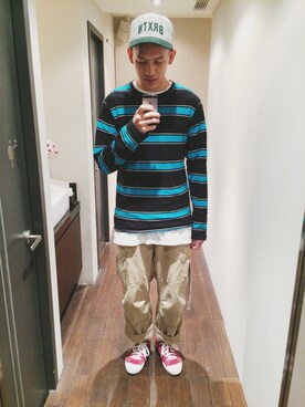 「UNDEFEATED （アンディフィーテッド）のアイテム（腕時計）」を使った、連思博（EggEgg)さん（メンズ・176cm）の秋コーディネート