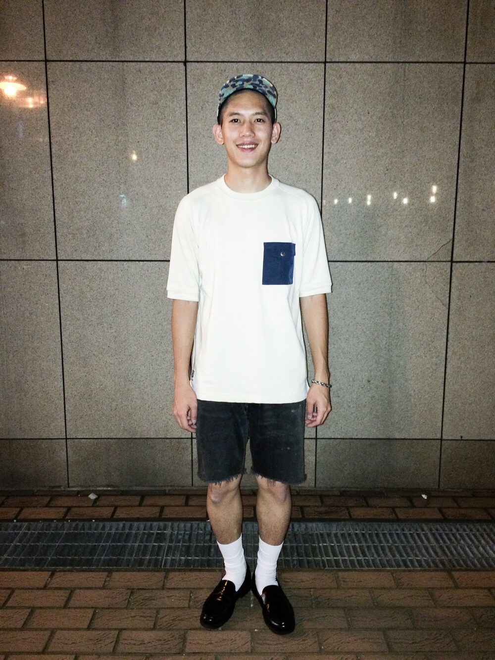 「New Balance、MT RAINIER DESIGN、THE HUNDREDS、CAMPER、egg、WEARBOOKエントリー」｜「NEW BALANCEのアイテム（キャップ、グリーン系）」を使った、連思博（EggEgg)さん（メンズ・176cm）の秋コーディネートの1枚目の写真