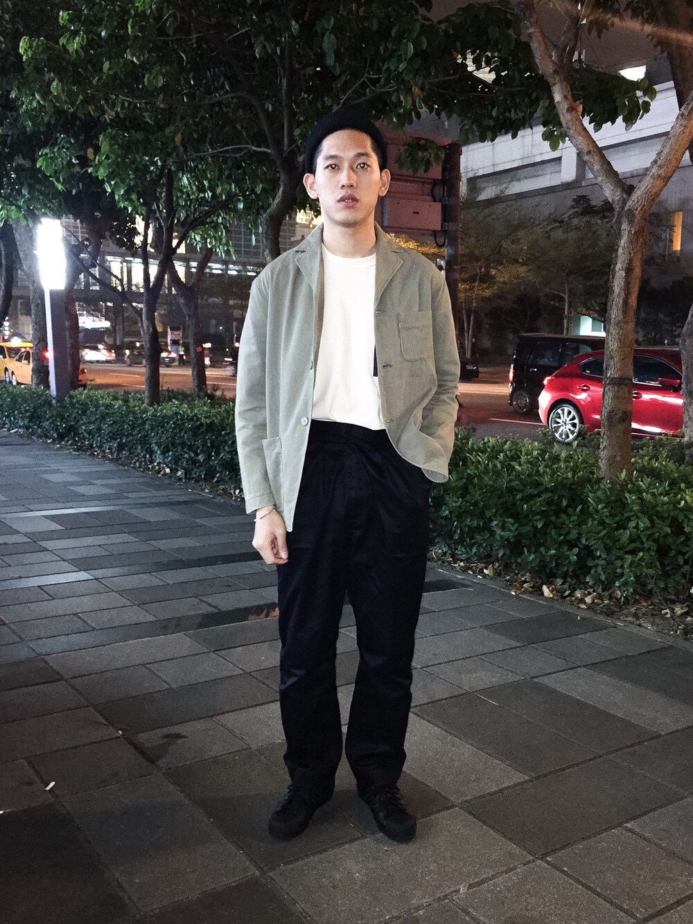 「LANTIKI、CLAMP、adidas、egg、WEARBOOKエントリー」｜「adidasのオリジナルス スーパースター80s [SUPERSTAR 80s]（スニーカー、ホワイト系）」を使った、連思博（EggEgg)さん（メンズ・176cm）の春コーディネートの1枚目の写真