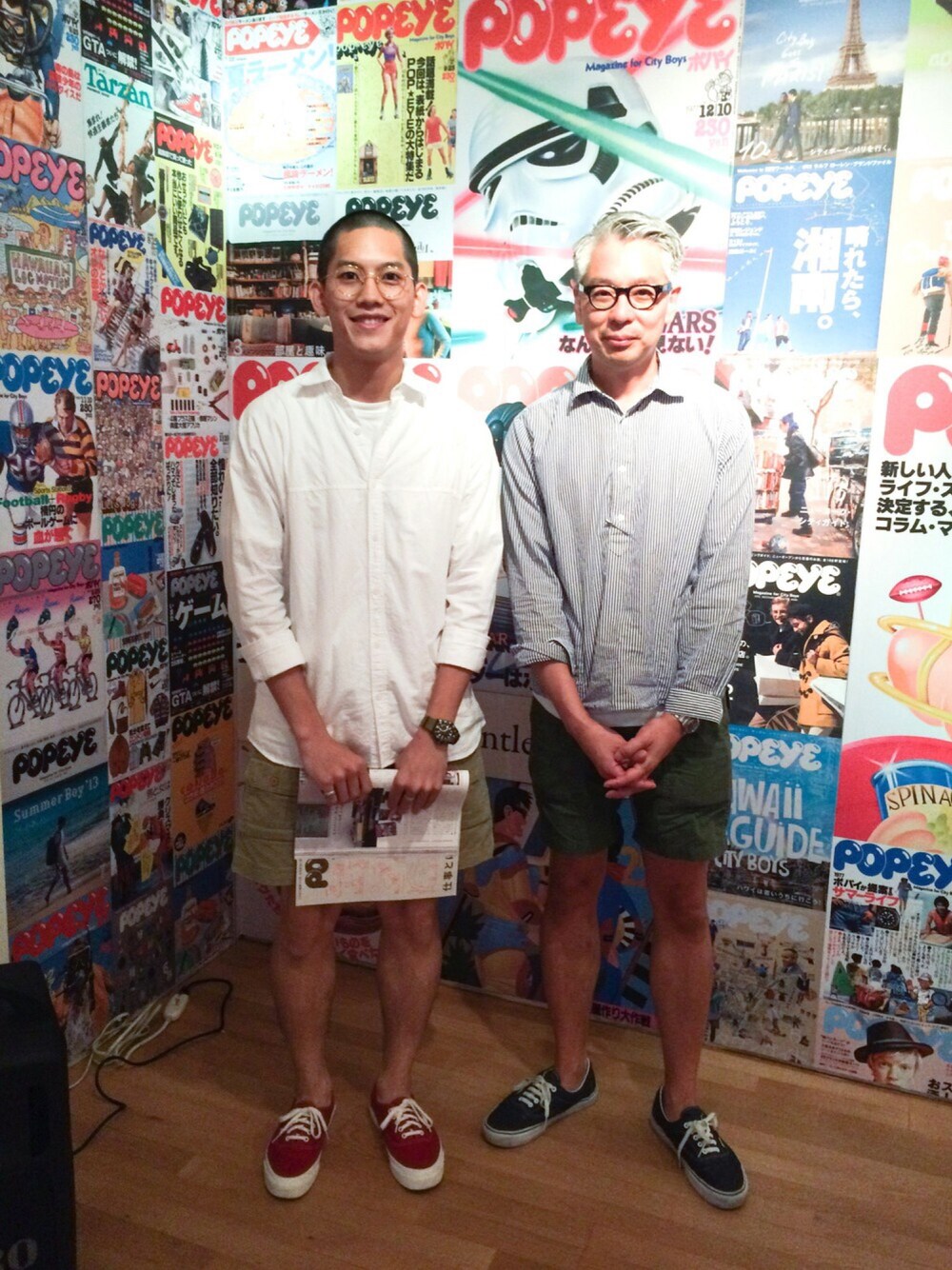 「白山眼鏡、vintage、VANS、VAGUE WATCH CO.、popeye、egg、WEARBOOKエントリー、TAIPEI」｜「VANSのVANS (ヴァンズ）　OG AUTHENTIC LX オーセンティック（スニーカー、レッド系）」を使った、連思博（EggEgg)さん（メンズ・176cm）の夏コーディネートの1枚目の写真
