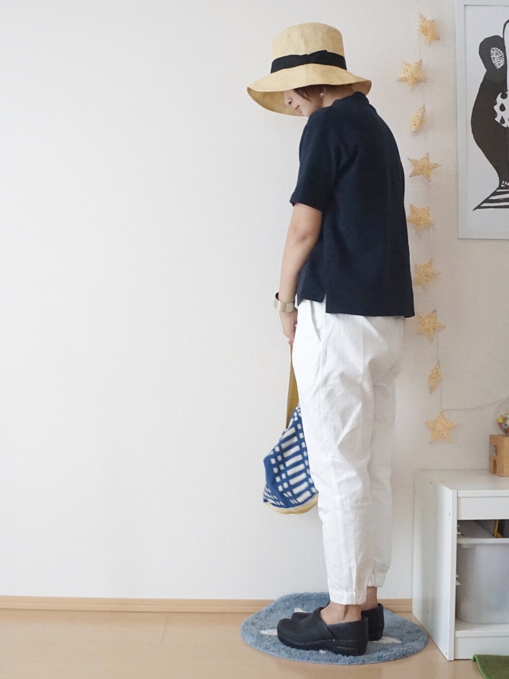 「Morris & Sonsの【Morris & Sons】 モックＴシャツ　<16SS新入荷>（Tシャツ/カットソー、ブルー系）」を使った、ｍｉａ＊さん（レディース・160cm）の秋コーディネートの1枚目の写真