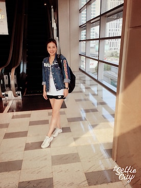 「Ed Hardy（エドハーディー）のアイテム（バッグ）」を使った、Ray Aureaさん（レディース・165cm）の秋コーディネート